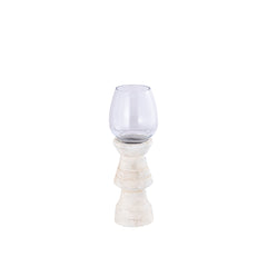 Qez Cream mango wood stormlight clear glass S