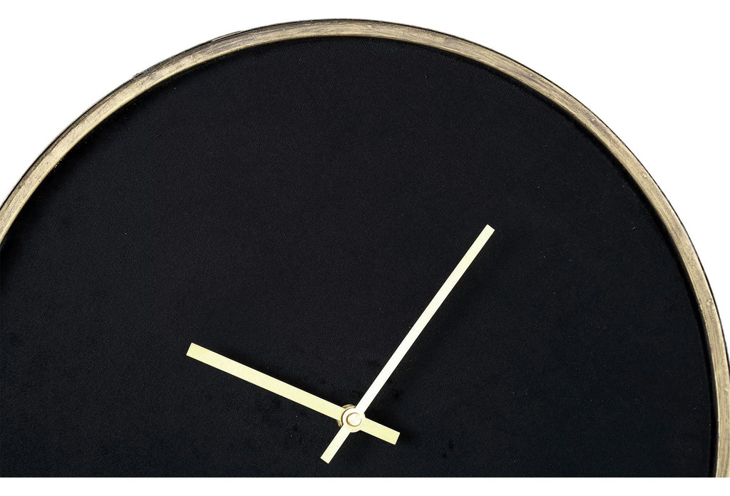 Ray Black Velvet clock with gold metal border