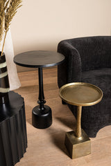 Resha Black alu sidetable matte finish round