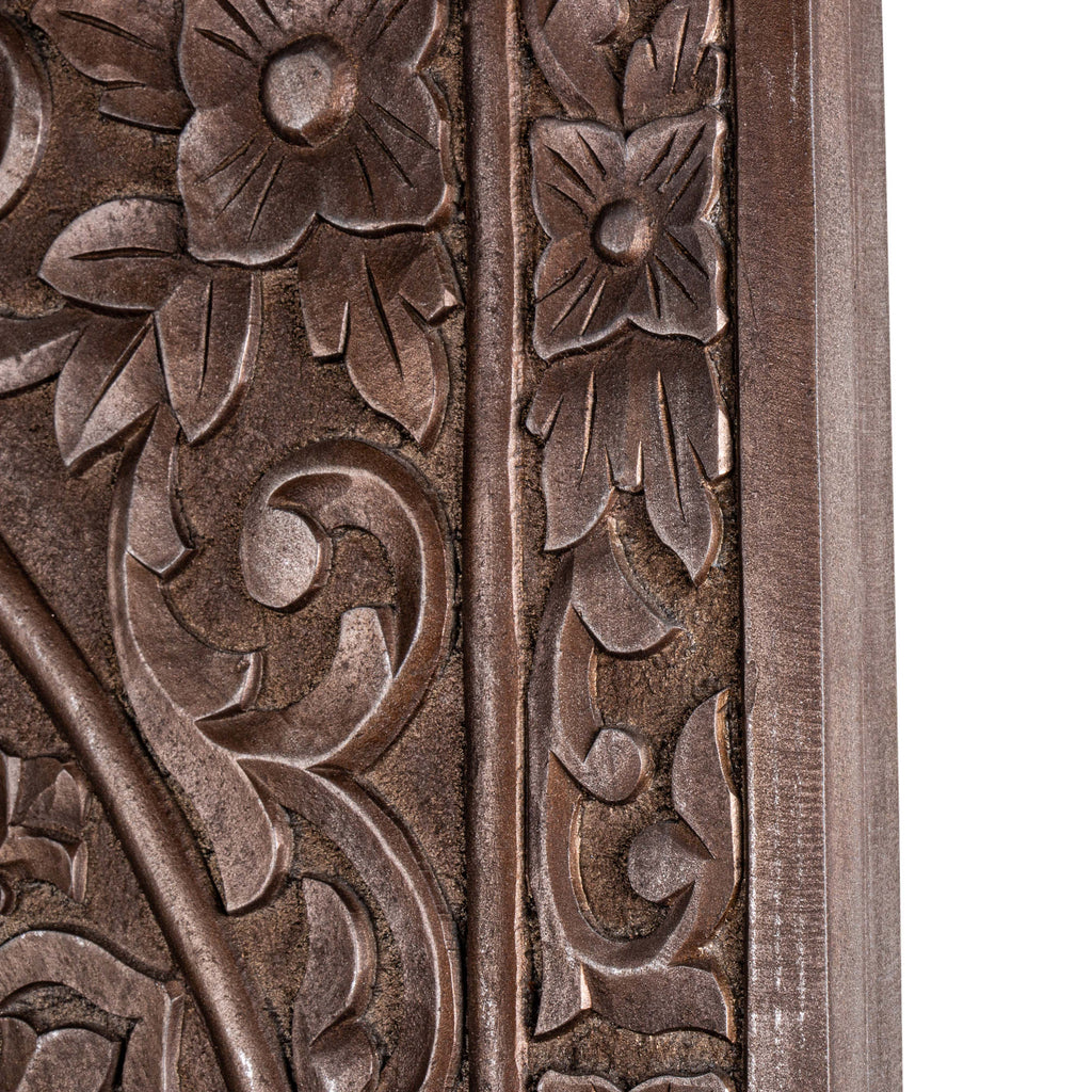 Restin Brown MDF antique carved wall panel rect