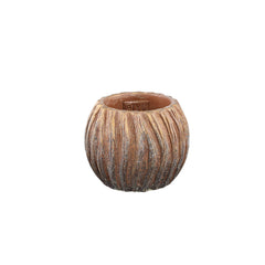 Revil Copper cement pot round with stripes XS