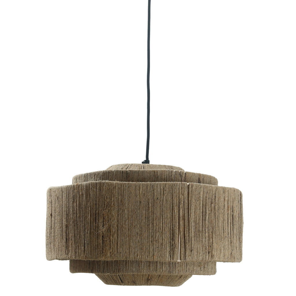 Revy Natural jute hanging lamp layered round wide