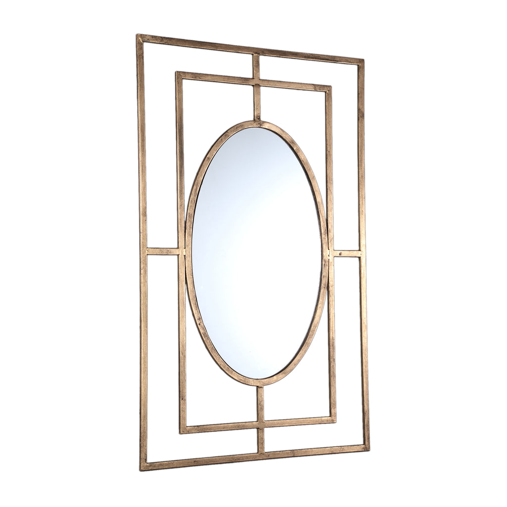 Rion Gold iron mirror rectangle open border