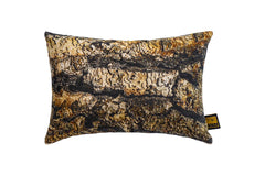 Rives Brown cotton velvet cushion bark print L