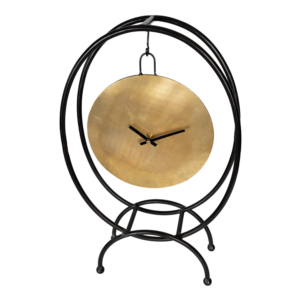 Runa Gold metal table clock hanging part oval