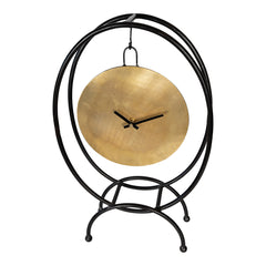 Runa Gold metal table clock hanging part oval