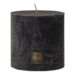 Rustic Charcoal black Block candle 10x10