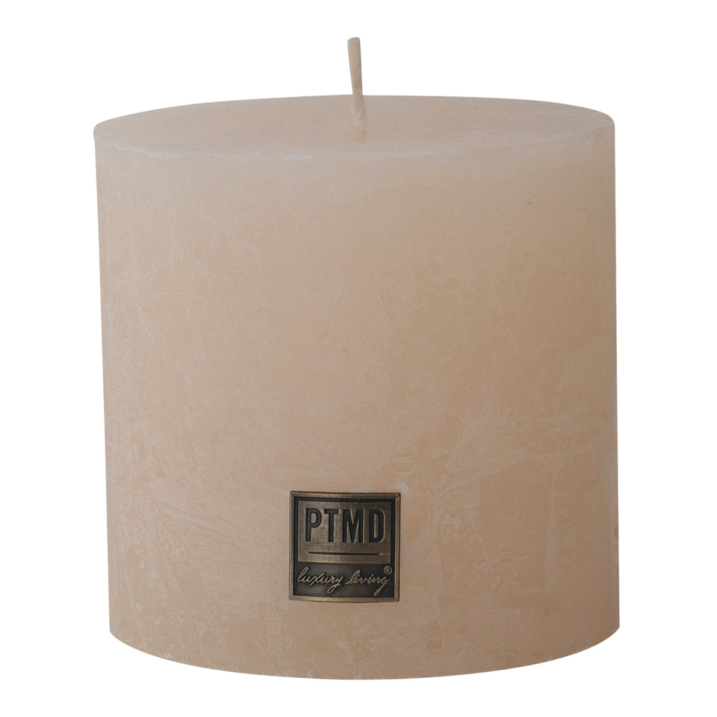 Rustic cream white Block candle 10x10