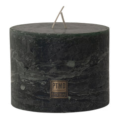 Rustic dark green Block candle 10x10