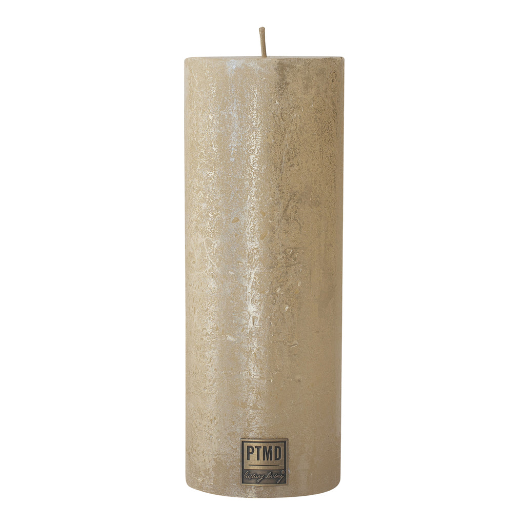 Rustic gold pillar candle 18x7