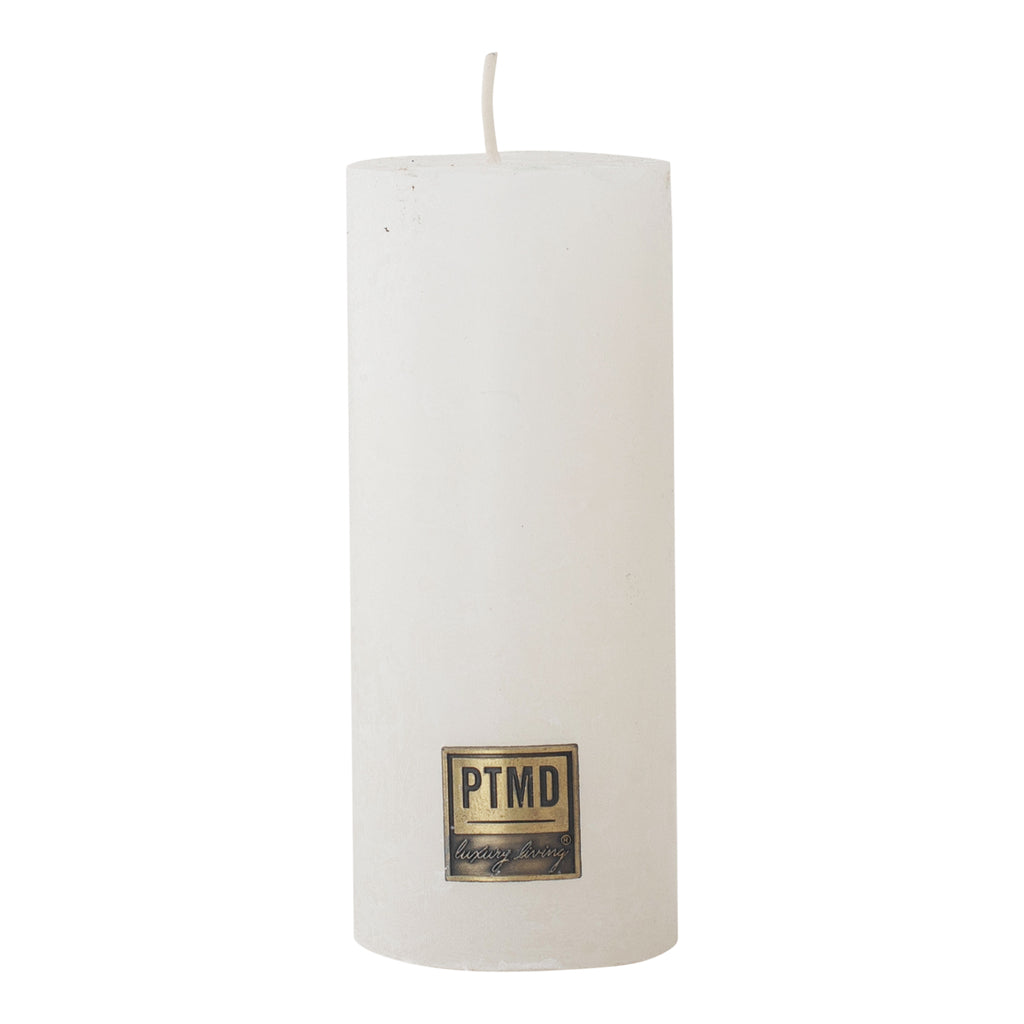 Rustic Hot white pillar candle 12x5