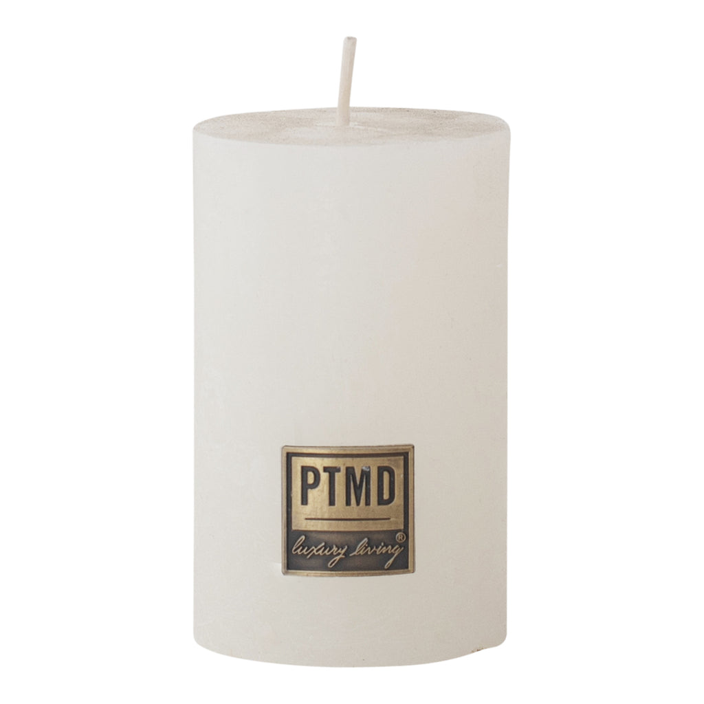 Rustic Hot white pillar candle 8x5