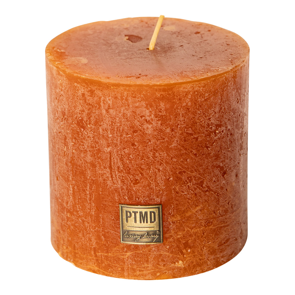 Rustic Rust Orange block candle 10x10