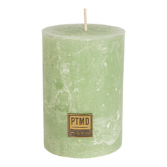 Rustic Sage Leaf pillar candle 10x7