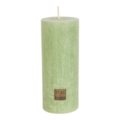 Rustic Sage Leaf pillar candle 18x7