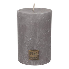 Rustic Suede grey pillar candle 10x7