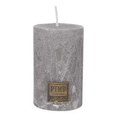 Rustic Suede grey pillar candle 8x5