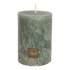 Rustic Teal pillar candle 10x7