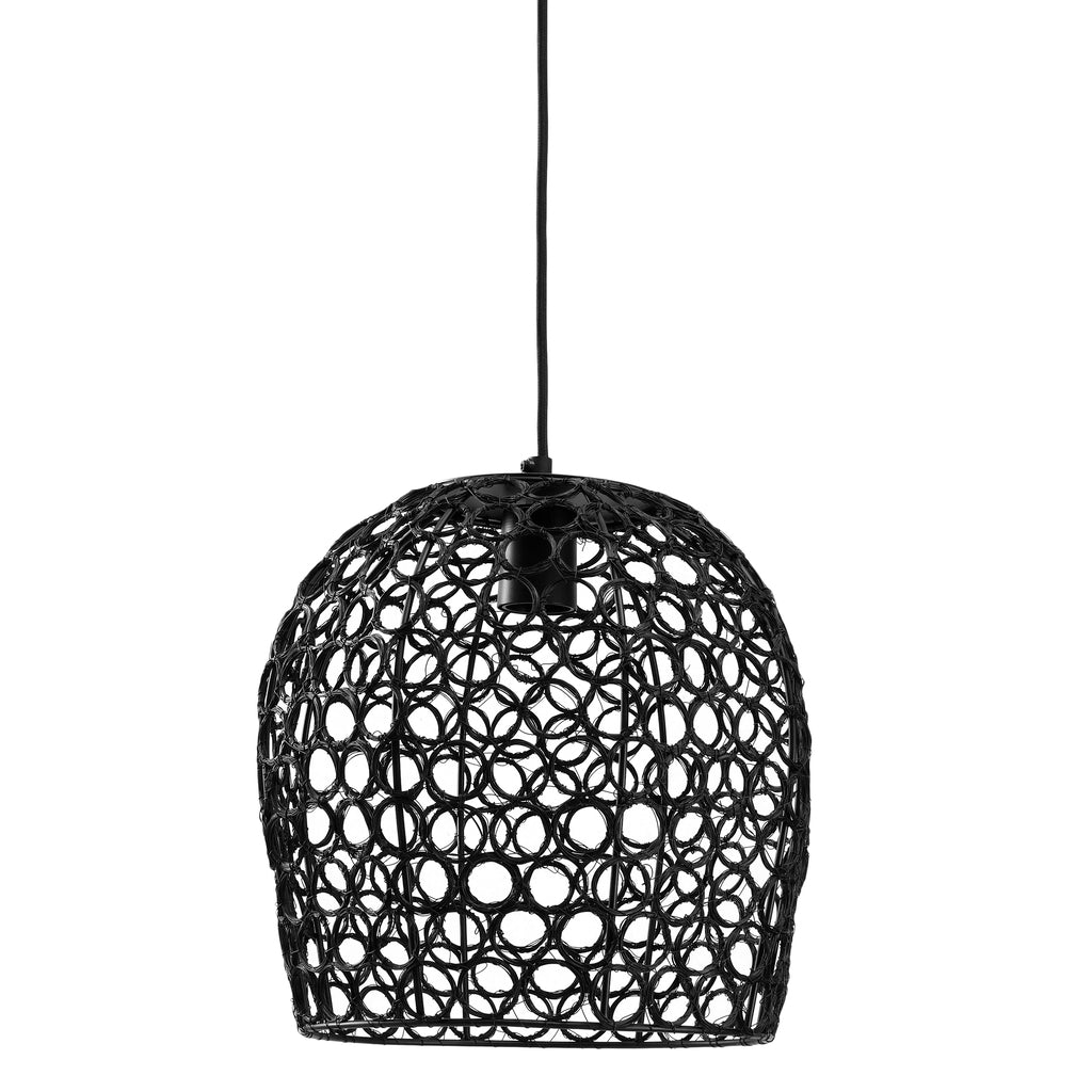 Rustin Black metal hanging lamp wired circles