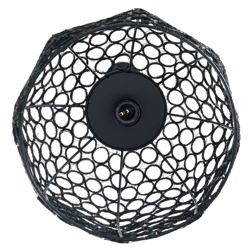 Rustin Black metal hanging lamp wired circles