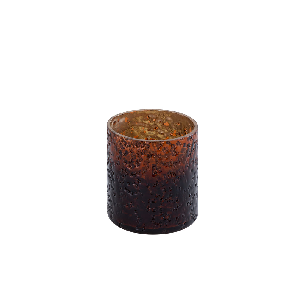 Saida Brown glass tealight beaded dark bottom