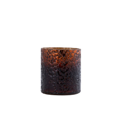 Saida Brown glass tealight beaded dark bottom