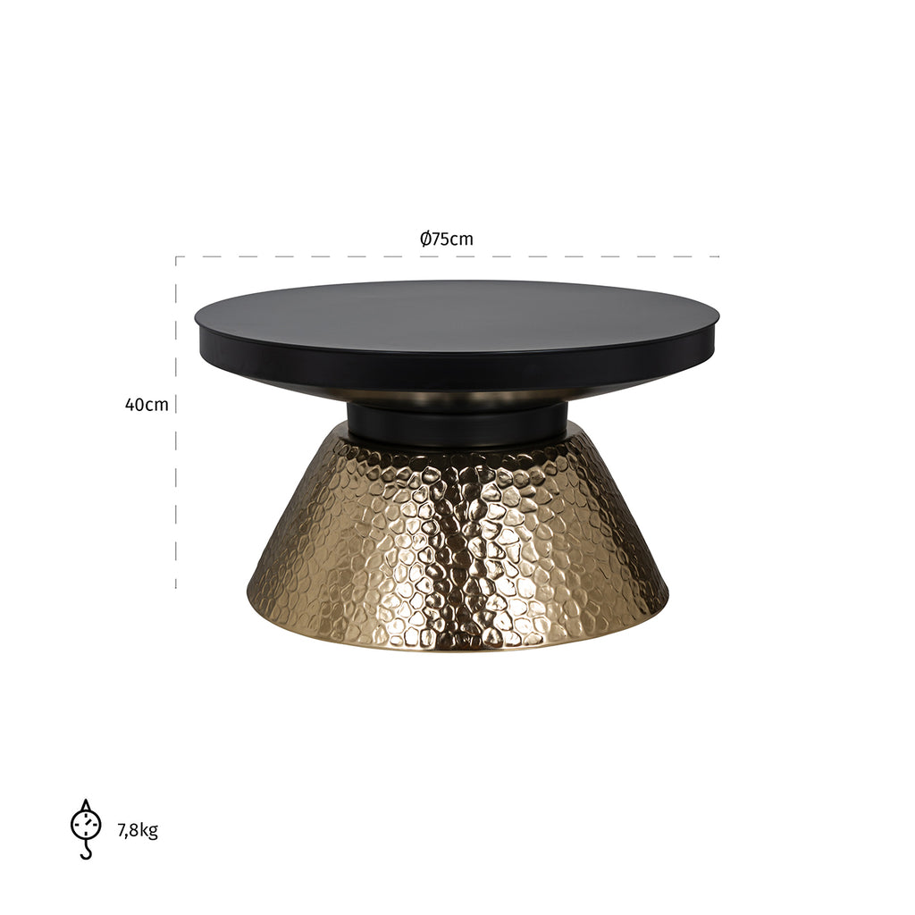 Salontafel Freddie (Black/gold)