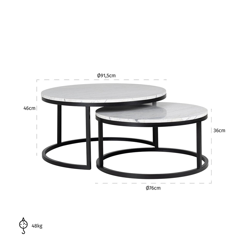 Salontafel Lexington set van 2 (White)