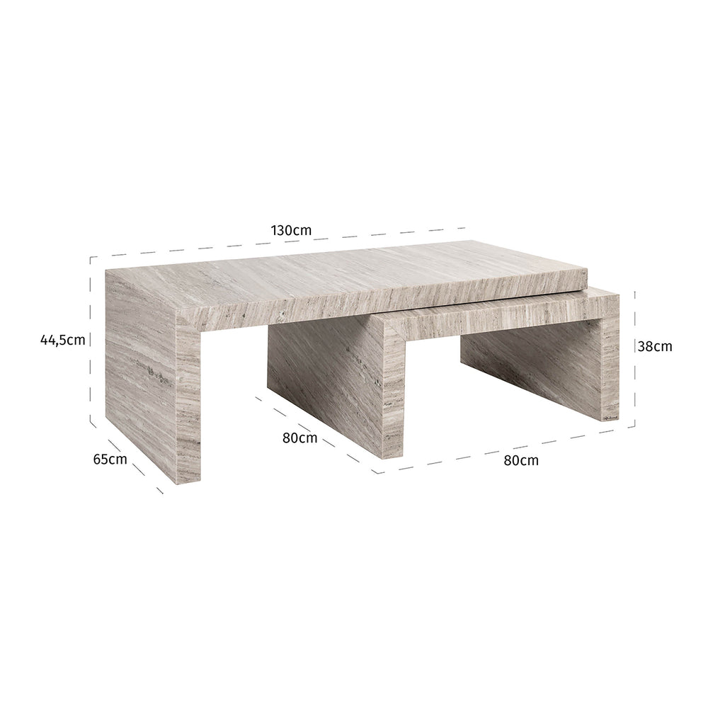 Salontafel Novaz set van 2 (White)