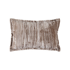 Senny Beige velvet cushion ruffle rim rectangle