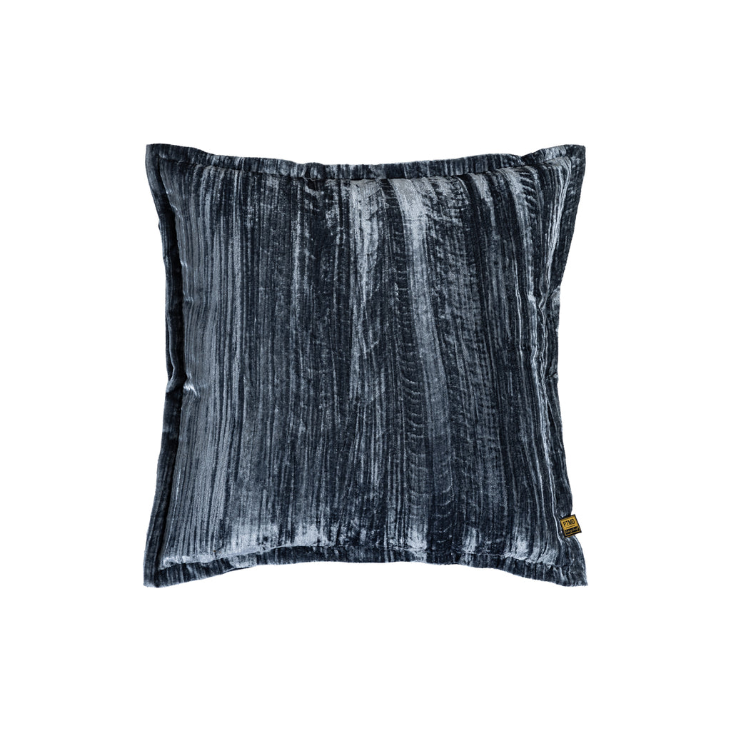 Senny Blue velvet cushion ruffle rim square L