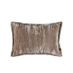 Senny Taupe velvet cushion ruffle rim rectangle