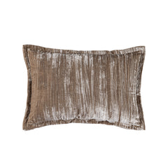 Senny Taupe velvet cushion ruffle rim rectangle