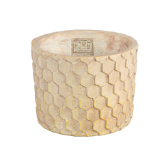 Settlers Cream cement pot round honeycomb M