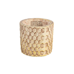 Settlers Cream cement pot round honeycomb XS