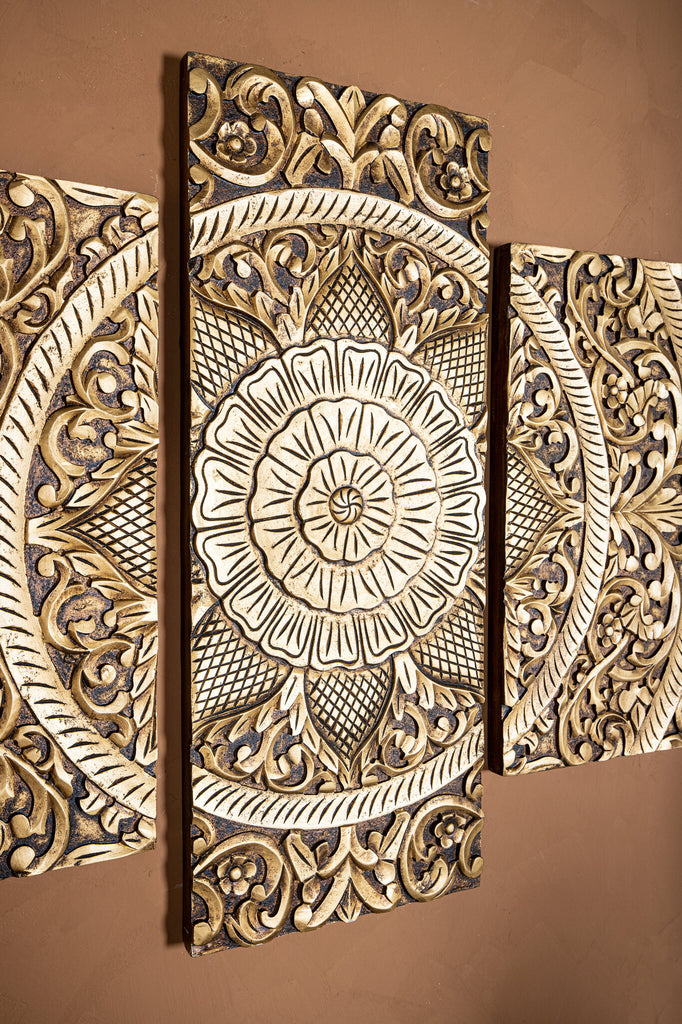 Sharlene Gold MDF antique carved wallpanel 5 pcs