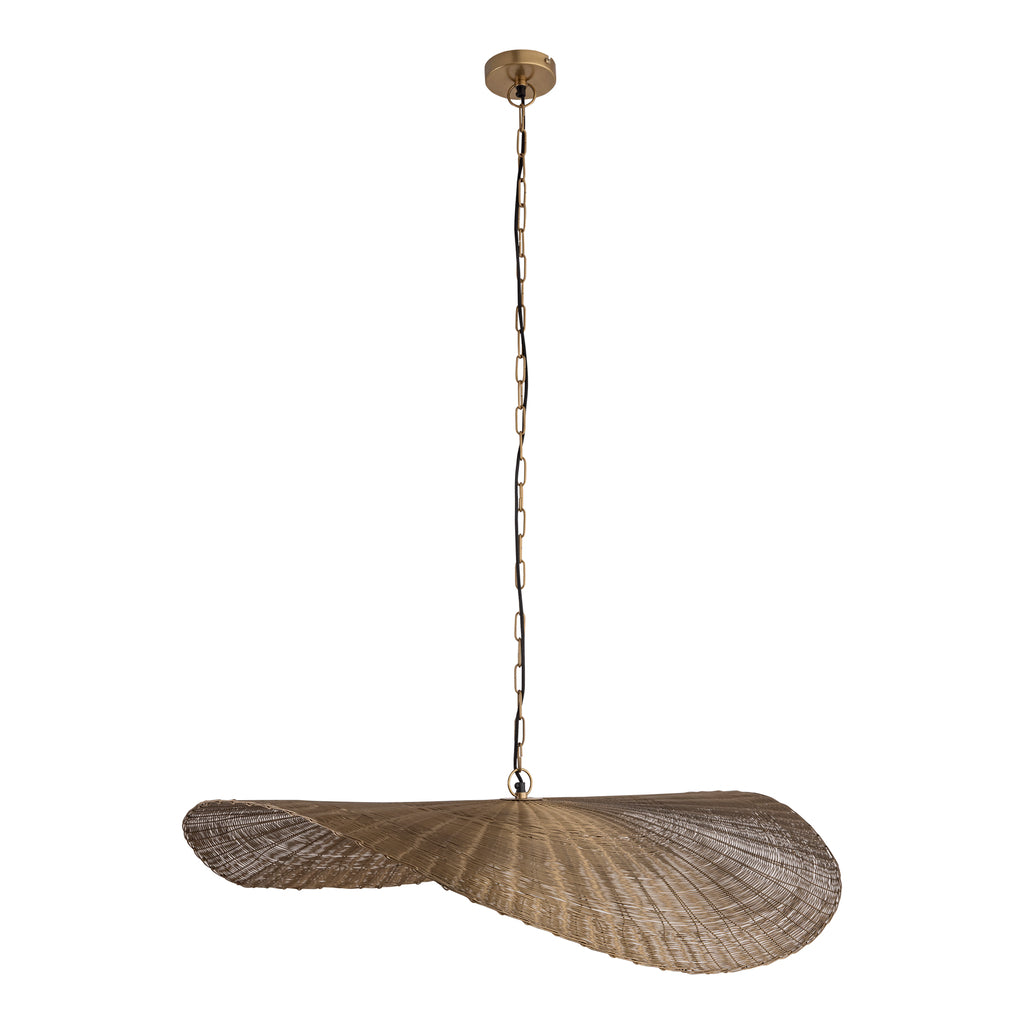 Shauney Gold iron wavy hanging lamp round L