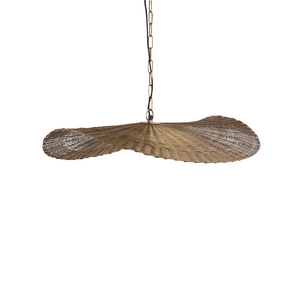 Shauney Gold iron wavy hanging lamp round S