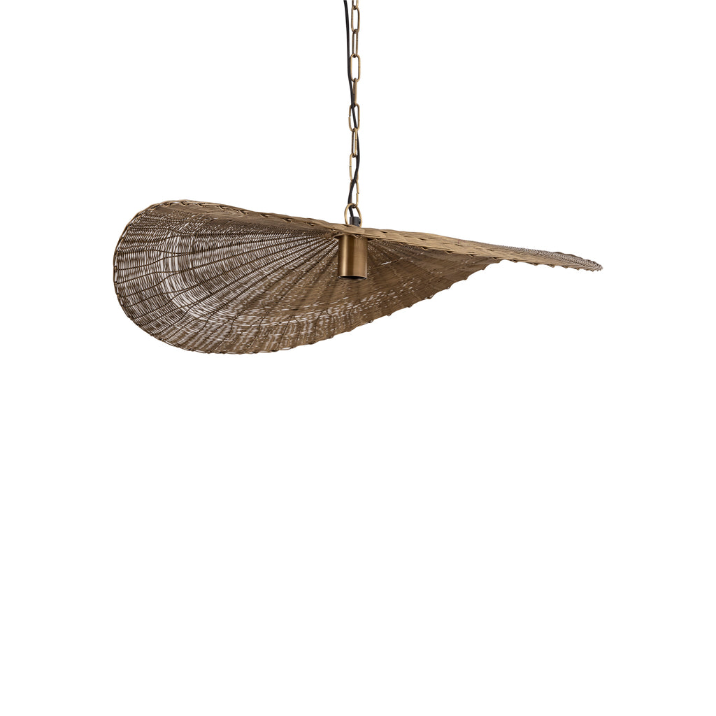 Shauney Gold iron wavy hanging lamp round S