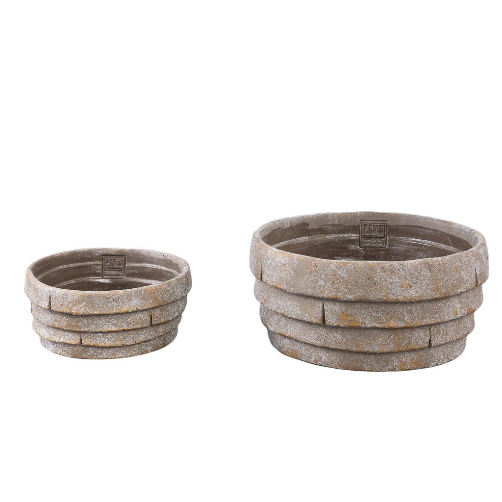 Shesheena Grey cement bowl wavy round S