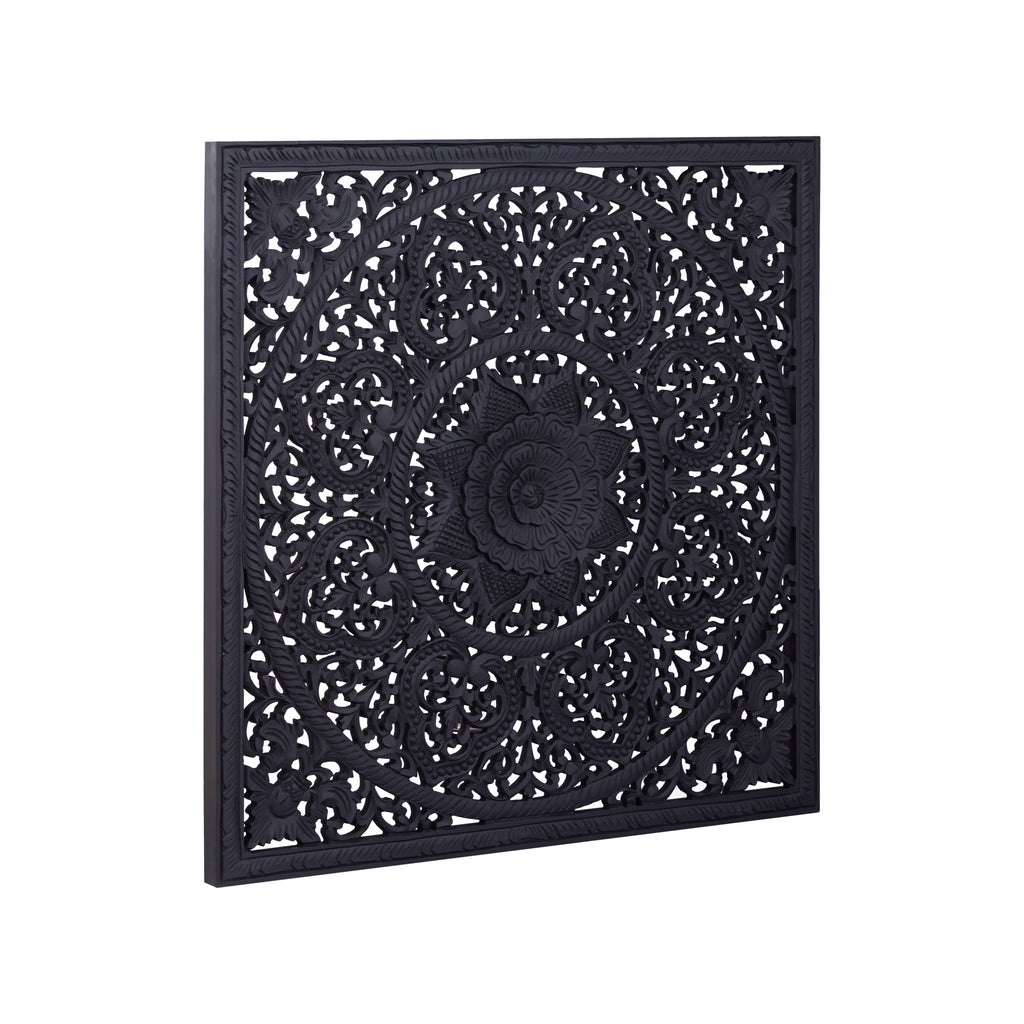 Sina Black MDF wallpanel square carved S