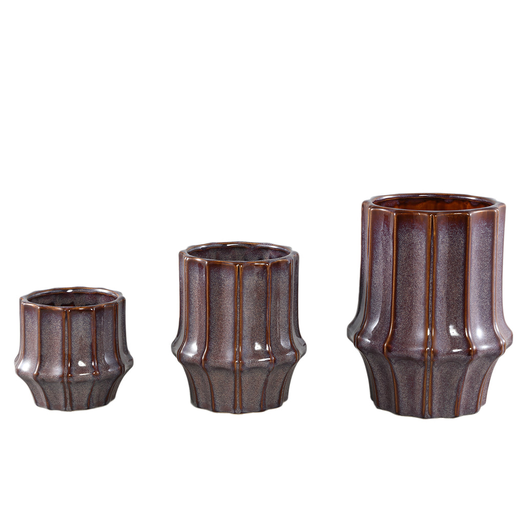 Skyper Purple glazed ceramic pot lines tap S