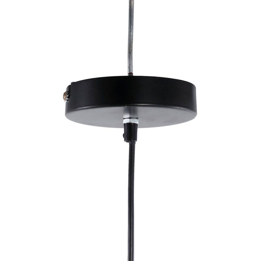 Sten Black iron hanging lamp see through shade rnd