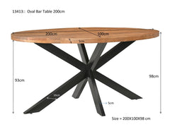 Sturdy Oval Bar 200cm