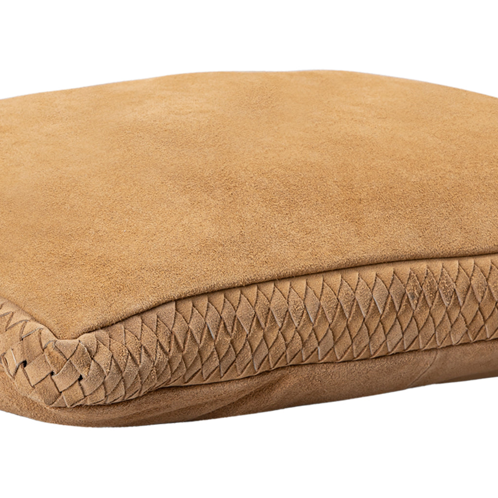 Suky Camel suede leather cushion rectangle