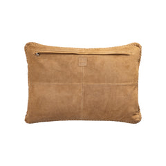 Suky Camel suede leather cushion rectangle