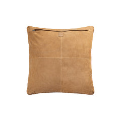 Suky Camel suede leather cushion square L