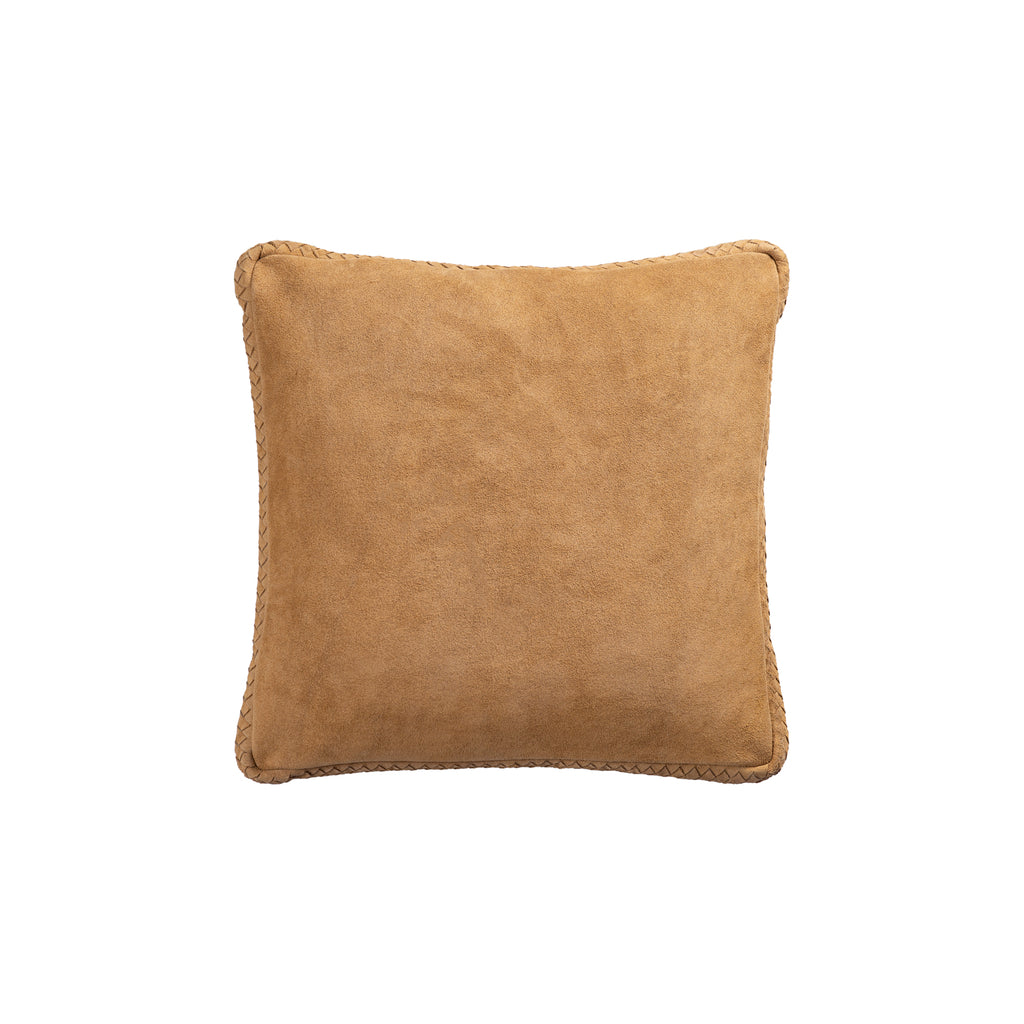 Suky Camel suede leather cushion square S