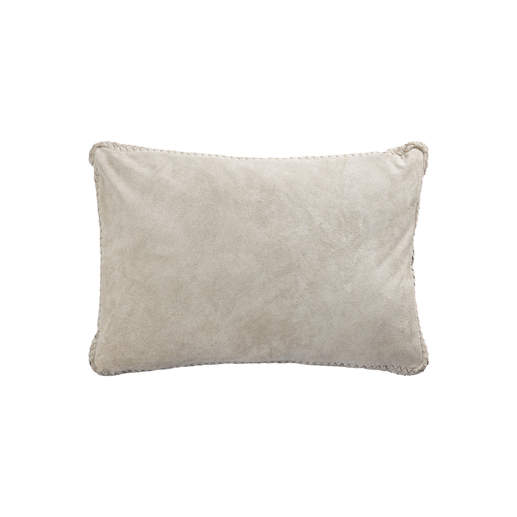 Suky Taupe suede leather cushion rectangle