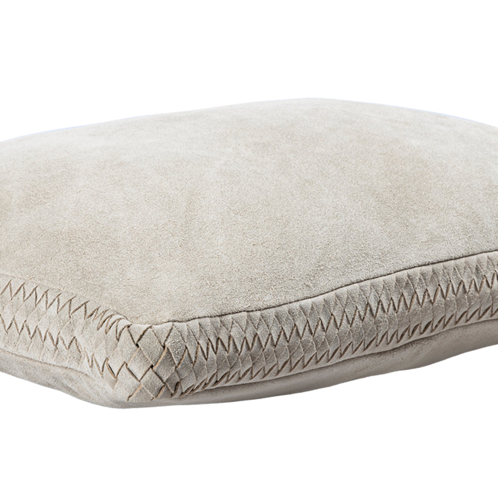 Suky Taupe suede leather cushion rectangle